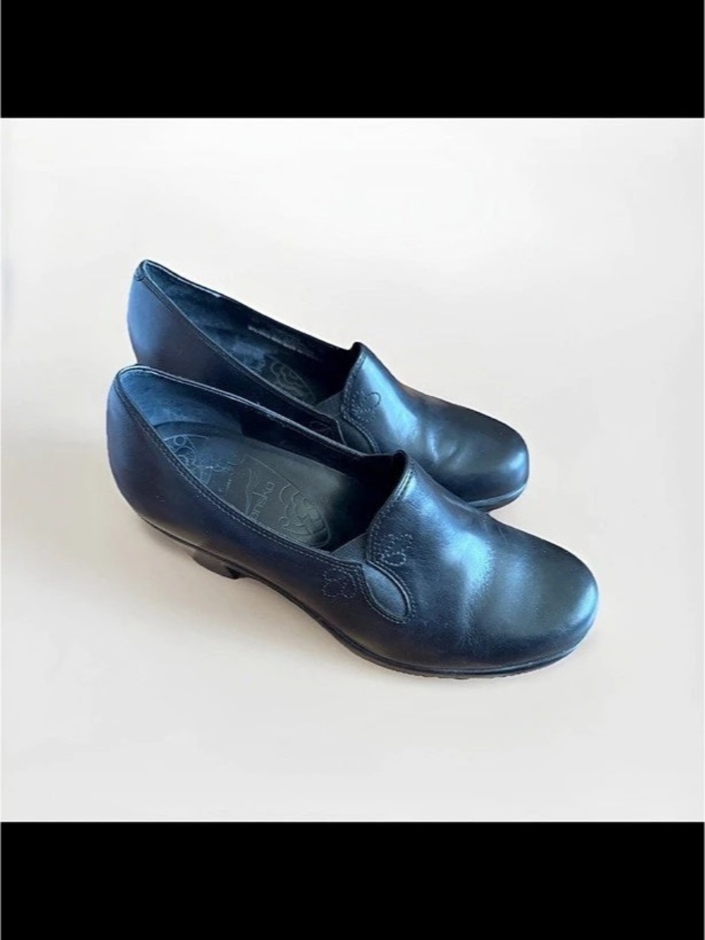 Dansko Beth Pumps Heels Black Nappa Leather Slip On Womens Size EU40 US 9-9.5